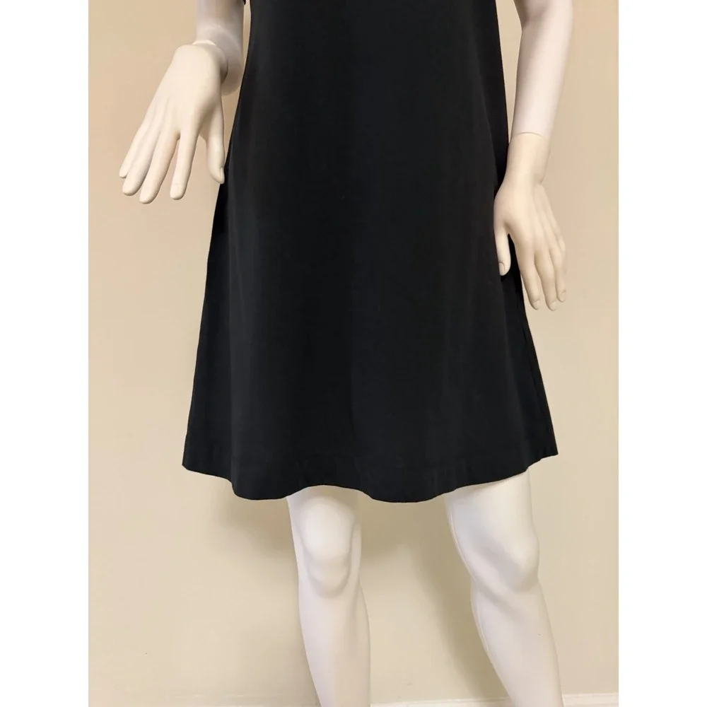 Rare Love Moschino Black 100% Cotton T Shirt Dress With Rhinestone Design US 12